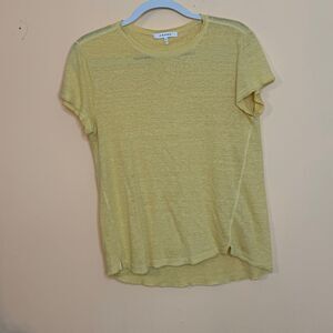 Frame Easy True Organic Linen T-shirt yellow women’s size small shirt
